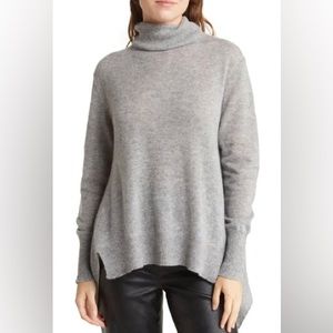NWT 🆕360 CASHMERE/SKULL CASHMERE 100% Cashmere Turtleneck Sweater, GREY, SIZE S